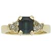 Indicolite Tourmaline, Diamond, Gold Ring