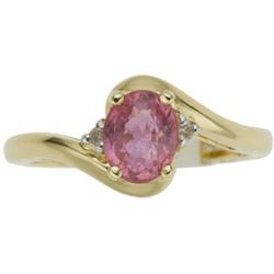 Pink Sapphire, Diamond, Gold Ring
