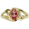 Pink-Orange Sapphire, Diamond, Gold Ring