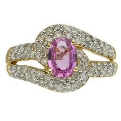 Pink Sapphire, Diamond, Gold Ring