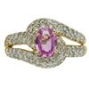 Pink Sapphire, Diamond, Gold Ring