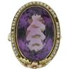 Antique Amethyst, Seed Pearl, Gold Ring