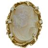 Opal Cameo, Diamond, Gold Ring