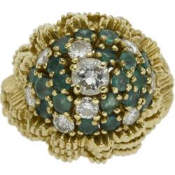 Diamond, Emerald, Gold Ring