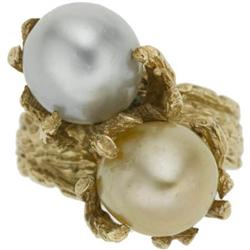 South Sea Cultured Pearl, Gold Ring