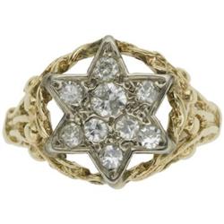 Diamond, Gold Star of David Ring