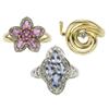 Diamond, Pink Sapphire, Tanzanite, Gold Rings