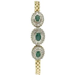 Emerald, Diamond, Gold Bracelet