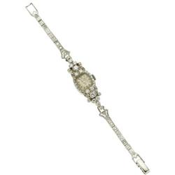 Bulova Lady's Diamond, White Gold Bracelet Watch