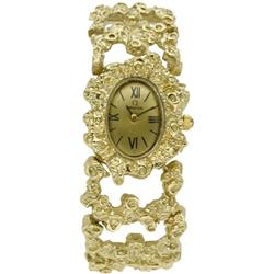 Omega Lady's 18k Gold Integral Bracelet Watch