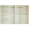 1861 Kenosha WI Paper- Lincoln Message