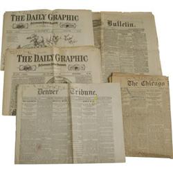 Lot of Five Newspapers From the 1880s