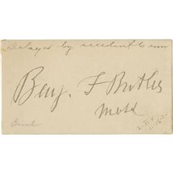 Union General Benjamin F. Butler Signature
