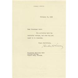 Brief Herbert Hoover Typed Letter Signed