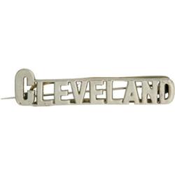 Cleveland Plated Tin Die-Cut Brooch.
