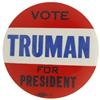 Image 1 : Large Harry Truman Presidential Campaign Button