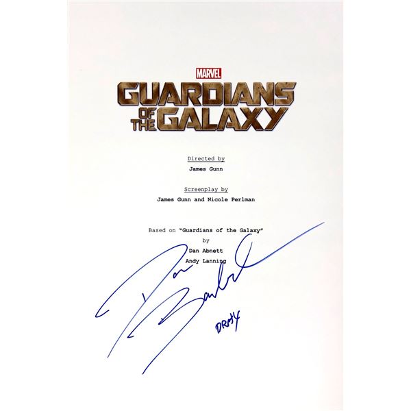 Dave Bautista Autograph Signed Guardians of The Galaxy Vol 1 Script Cover