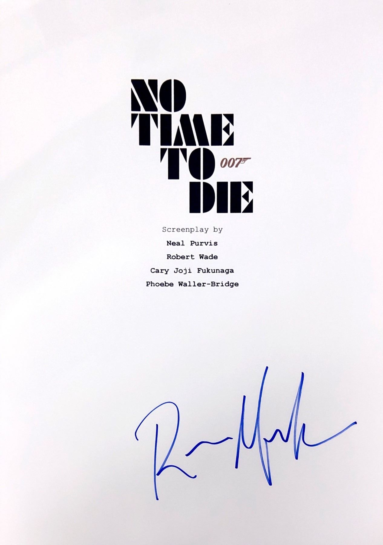 007 Script Rami Malek Autograph Signed James Bond 007 Script Cover