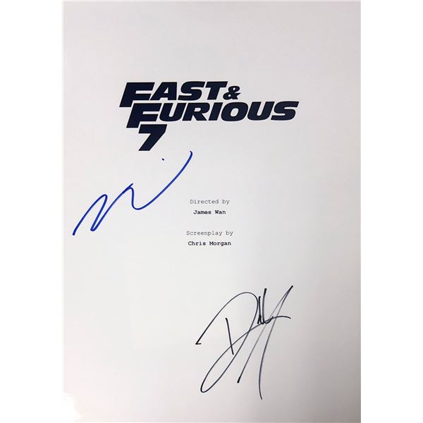 Autograph Signed Fast and Furious 7 Script Cover