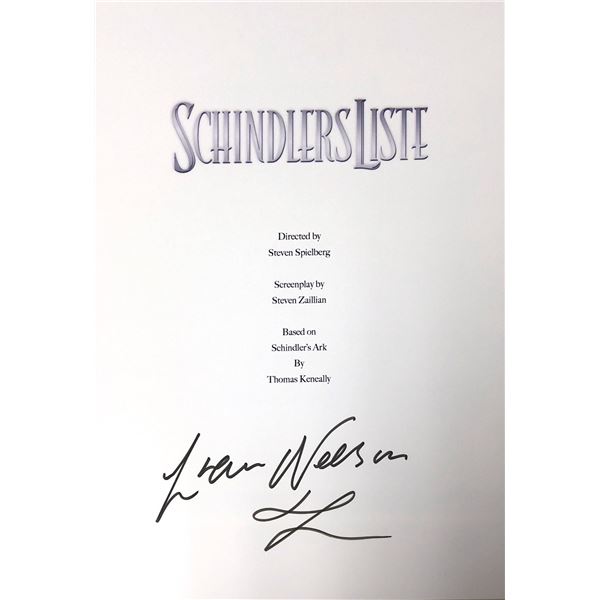 Autograph Signed Schindiers List Script Cover