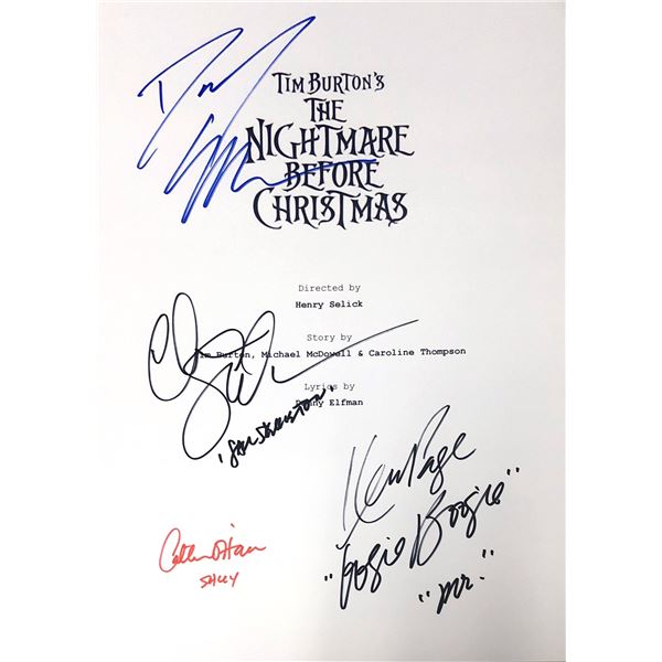 Autograph Signed Nightmare Before Christmas Script Cover