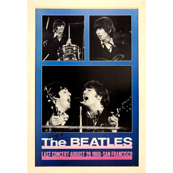 Beatles Paul McCartney Ringo Star Autographed Signed Poster Board