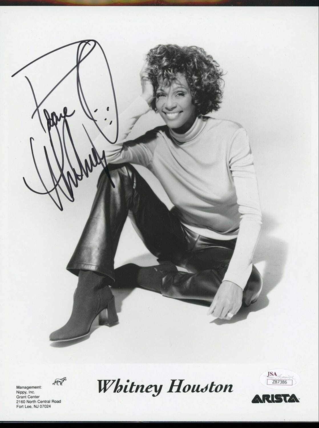 Autograph Signed Whitney Houston Photo