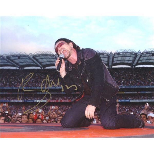 Autograph Signed U2 Bono Photo