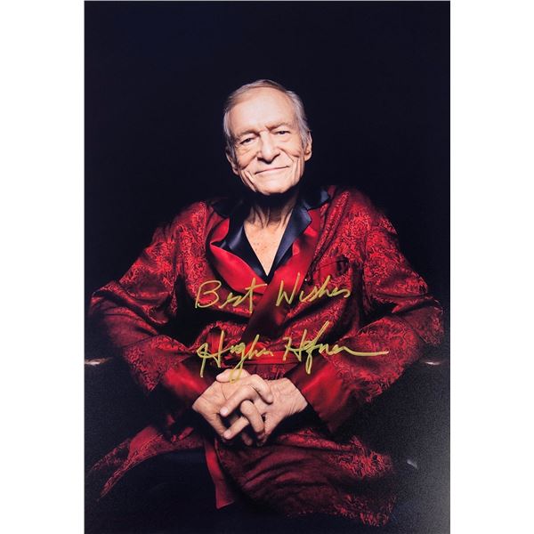 Hugh Hefner Photo Autographed Signed