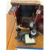 Image 3 : ANTIQUE BAUSCH AND LOMB BINOCULAR MICROSCOPE WITH WOOD BOX AND KEY