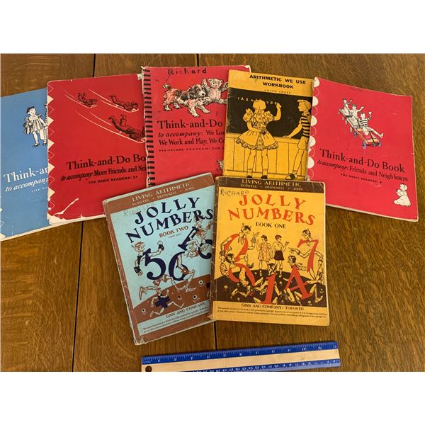 LOT OF OLD SCHOOL WORK BOOKS