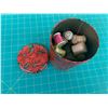Image 4 : TIN OF THREAD, WOODEN SPOOLS ETC