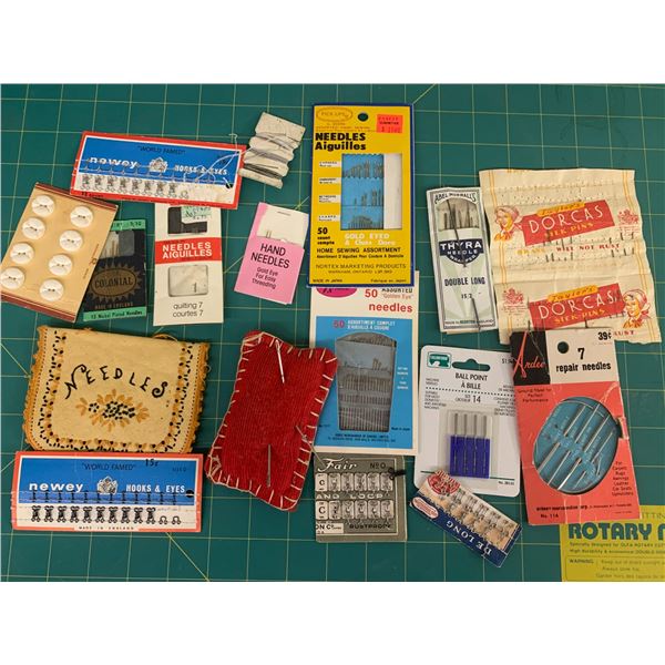 LOT OF SEWING NEEDLES ETC