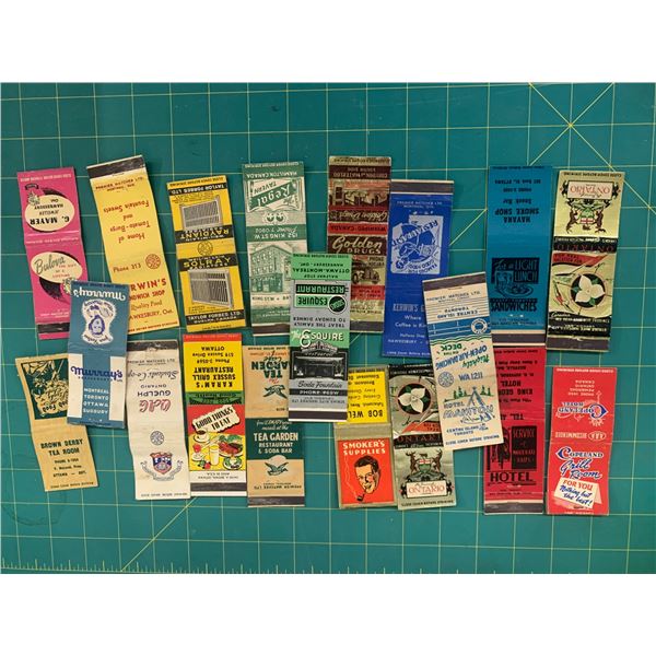 LOT OF VINTAGE ONTARIO ADVERTISING MATCH BOOK COVERS