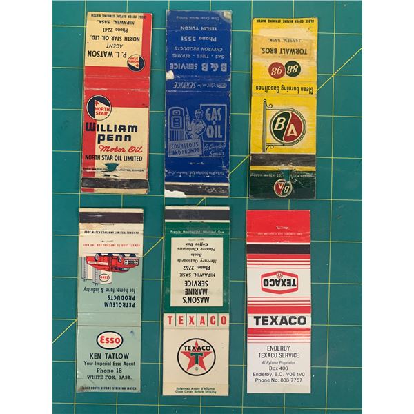 LOT OF VINTAGE GAS AND OIL ADVERTISING MATCH BOOK COVERS NORTH STAR WILLIAM PENN TEXACO ESSO BA