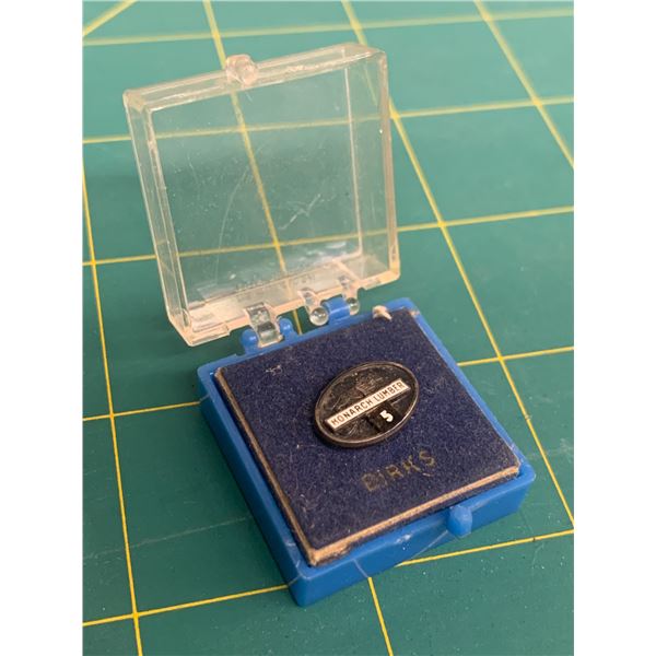 BIRKS STERLING SILVER MONARCH LUMBER 5 YEAR SCREW BACK PIN