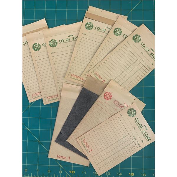 1950s CO-OP UNUSED CARBON COPY INVOICE PAGES