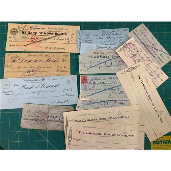 LOT OF OLD CHEQUES ONE PAID TO HART PARR
