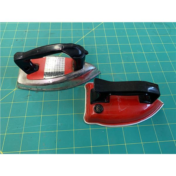 LOT OF 2 VINTAGE TOY IRONS