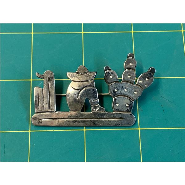 SIGNED TM-79 925 SILVER MEXICO SLEEPING MEXICAN BROOCH