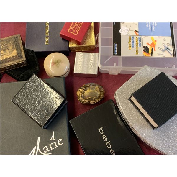 VARIOUS JEWELRY BOXES ETC