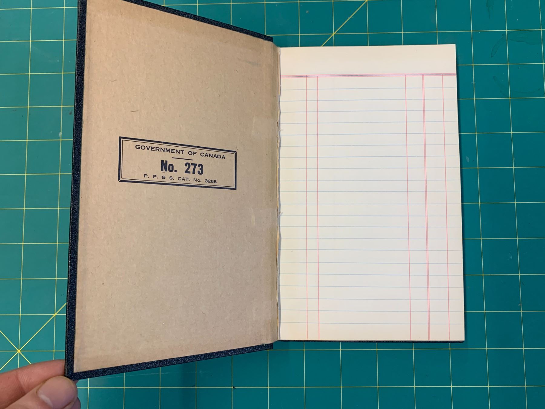 VINTAGE GOVERNMENT OF CANADA HARDCOVER LEDGER NOTEBOOK