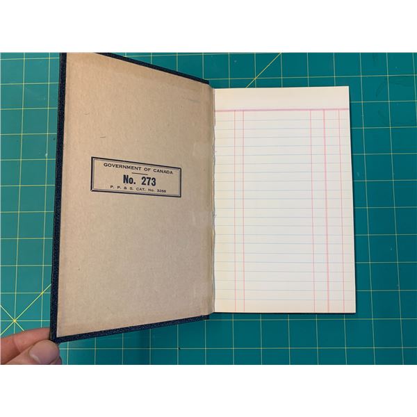 VINTAGE GOVERNMENT OF CANADA HARDCOVER LEDGER NOTEBOOK