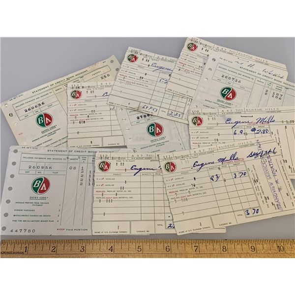 1950s BRITISH AMERICAN SERVICE STATION INVOICES