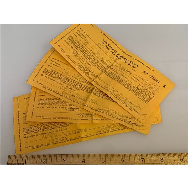 1930s CANADIAN WHEAT BOARD PRODUCER RECEIPTS