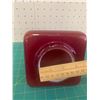 Image 5 : VINTAGE TRIANGLE RUBY RED EXIT SIGN LIGHT COVER 6 3/4"