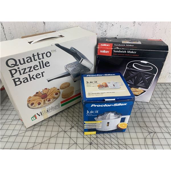 PIZZELLE BAKER JUICER SANDWICH MAKER USED PRESUMED WORKING