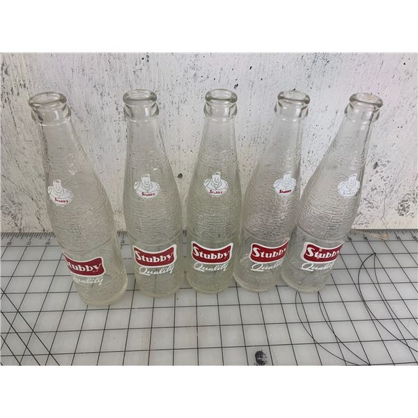 LOT OF STUBBY SODA POP BOTTLES