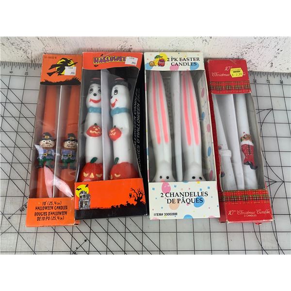 LOT OF VINTAGE HOLIDAY CANDLES