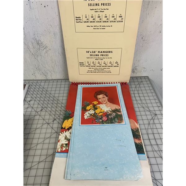 1961 CLAYBAR CALENDAR HANGERS SALESMAN's SAMPLE 30 DIFFERENT DESIGNS 51 TOTAL HANGERS